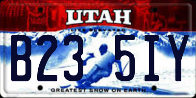 UT license plate B235IY