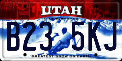 UT license plate B235KJ