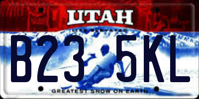 UT license plate B235KL