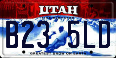 UT license plate B235LD