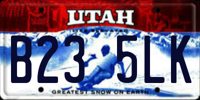 UT license plate B235LK