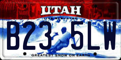 UT license plate B235LW