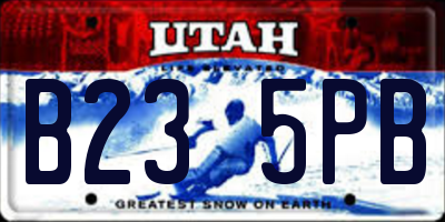 UT license plate B235PB