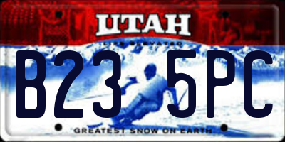 UT license plate B235PC