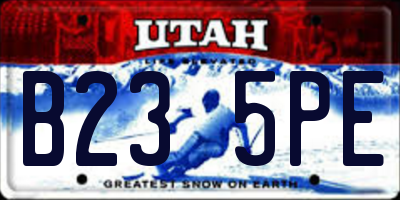 UT license plate B235PE
