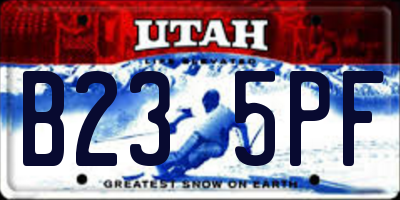 UT license plate B235PF