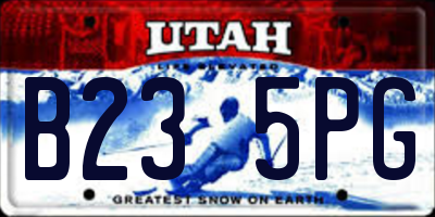 UT license plate B235PG