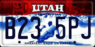 UT license plate B235PJ