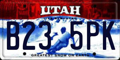 UT license plate B235PK