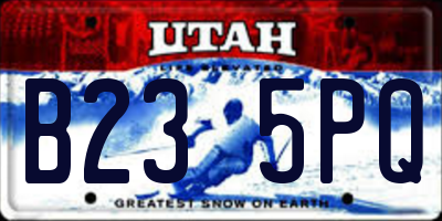 UT license plate B235PQ