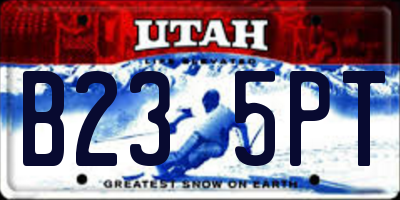 UT license plate B235PT