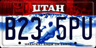 UT license plate B235PU