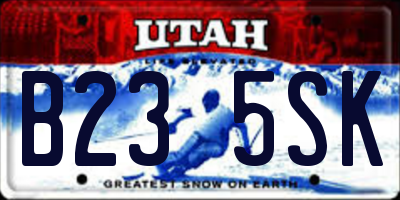 UT license plate B235SK