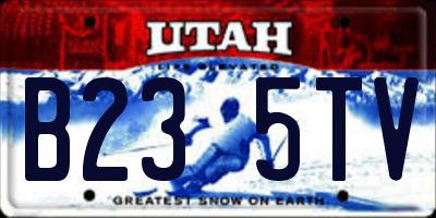 UT license plate B235TV