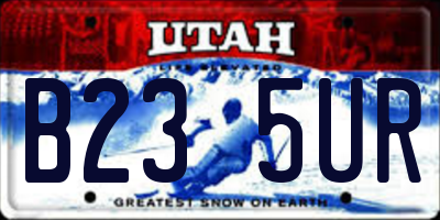 UT license plate B235UR