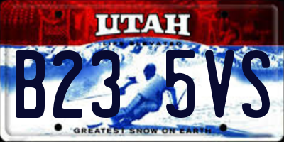 UT license plate B235VS