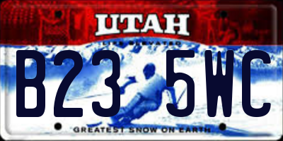 UT license plate B235WC