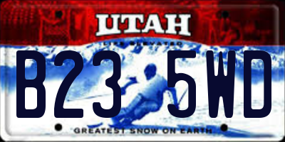 UT license plate B235WD