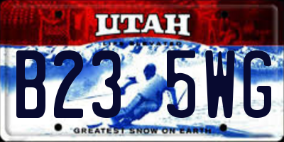 UT license plate B235WG