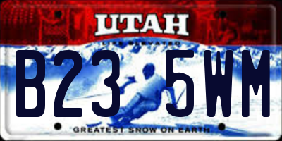 UT license plate B235WM