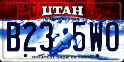 UT license plate B235WO