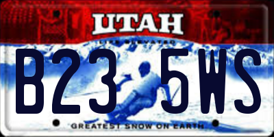 UT license plate B235WS