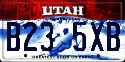 UT license plate B235XB