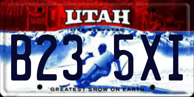 UT license plate B235XI
