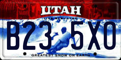 UT license plate B235XO