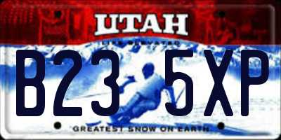 UT license plate B235XP