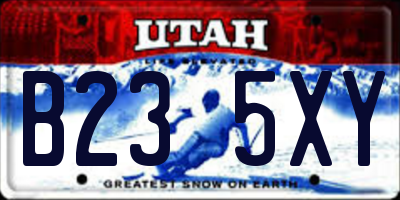 UT license plate B235XY