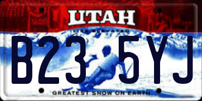 UT license plate B235YJ