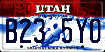 UT license plate B235YO