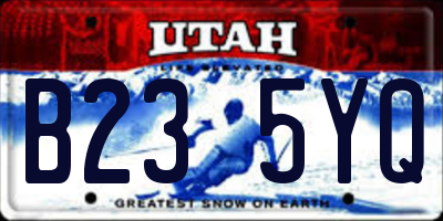UT license plate B235YQ