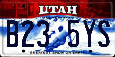 UT license plate B235YS