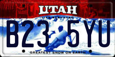 UT license plate B235YU