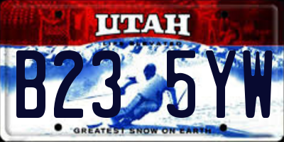 UT license plate B235YW