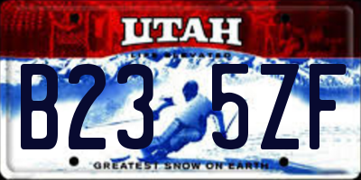 UT license plate B235ZF