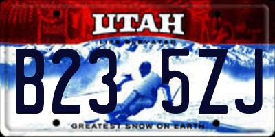 UT license plate B235ZJ