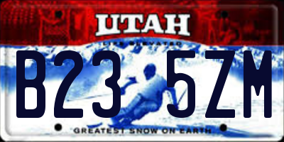 UT license plate B235ZM