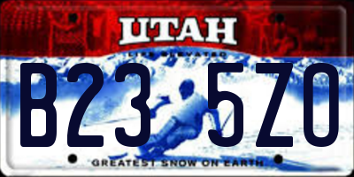 UT license plate B235ZO