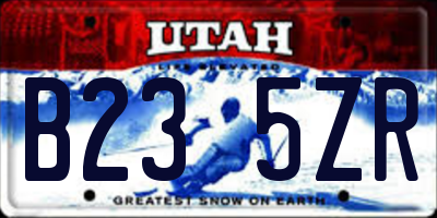 UT license plate B235ZR