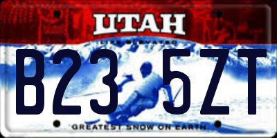 UT license plate B235ZT