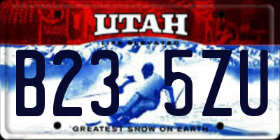 UT license plate B235ZU