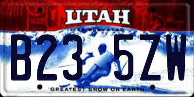 UT license plate B235ZW