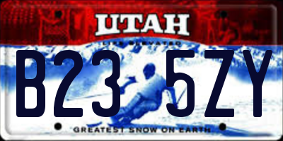 UT license plate B235ZY