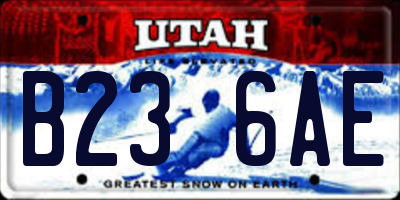 UT license plate B236AE