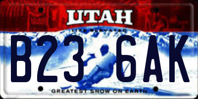 UT license plate B236AK