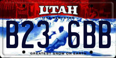 UT license plate B236BB