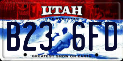 UT license plate B236FD